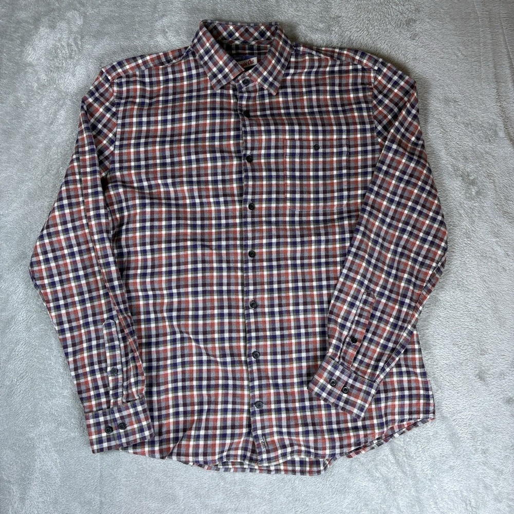 Johnnie-O Hangin Out‎ Shirt Men's L Plaid Pocket Flannel Button Up